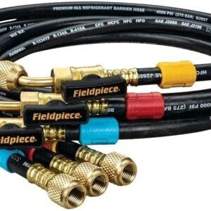 Fieldpiece HR3B Ball Valve Refrigerant Hose Set(3) with Color Tags 1/4"  new